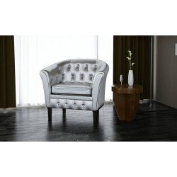 vidaXL Sessel Silbern Kunstleder 