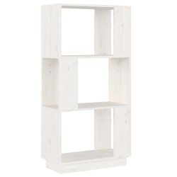 vidaXL Bücherregal/Raumteiler Weiß 51x25x101 cm Massivholz Kiefer