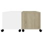vidaXL Couchtisch Weiß Sonoma-Eiche 75x75x38 cm Holzwerkstoff vidaXL Couchtisch Weiß Sonoma-Eiche 75x75x38 cm Holzwerkstoff