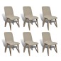 Esszimmerstühle 6 Stk. Beige Stoff und Massivholz Eiche Esszimmerstühle 6 Stk. Beige Stoff und Massivholz Eiche