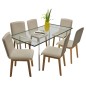 Esszimmerstühle 6 Stk. Beige Stoff und Massivholz Eiche Esszimmerstühle 6 Stk. Beige Stoff und Massivholz Eiche