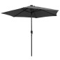 vidaXL Sonnenschirm mit LED-Leuchten & Aluminium-Mast 270 cm Anthrazit vidaXL Sonnenschirm mit LED-Leuchten & Aluminium-Mast 270 cm Anthrazit