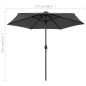 vidaXL Sonnenschirm mit LED-Leuchten & Aluminium-Mast 270 cm Anthrazit vidaXL Sonnenschirm mit LED-Leuchten & Aluminium-Mast 270 cm Anthrazit
