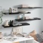 vidaXL Wandregale Schwebend 4 Stk. Hochglanz-Schwarz 90x23,5x3,8cm MDF vidaXL Wandregale Schwebend 4 Stk. Hochglanz-Schwarz 90x23,5x3,8cm MDF