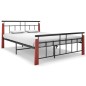 vidaXL Bettgestell Metall und Massivholz Eiche 140x200 cm vidaXL Bettgestell Metall und Massivholz Eiche 140x200 cm
