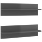 vidaXL Wandregale 2 Stk. Hochglanz-Grau 60x11,5x18 cm Holzwerkstoff vidaXL Wandregale 2 Stk. Hochglanz-Grau 60x11,5x18 cm Holzwerkstoff