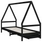 vidaXL Kinderbett mit Schubladen Schwarz 90x200 cm Massivholz Kiefer vidaXL Kinderbett mit Schubladen Schwarz 90x200 cm Massivholz Kiefer