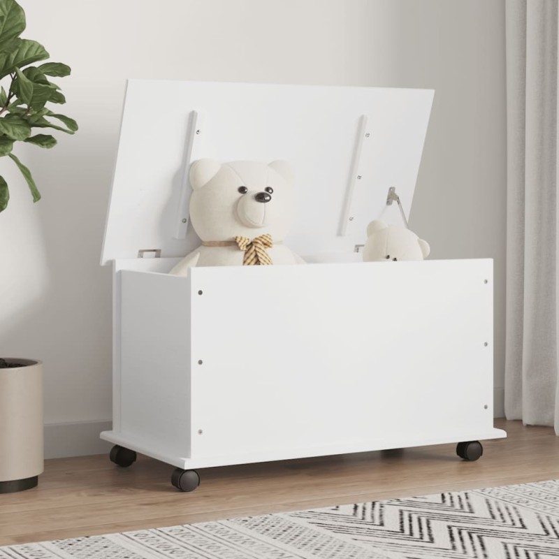 vidaXL Truhe mit Rollen ALTA Weiß 73x39,5x44 cm Massivholz Kiefer vidaXL Truhe mit Rollen ALTA Weiß 73x39,5x44 cm Massivholz Kiefer