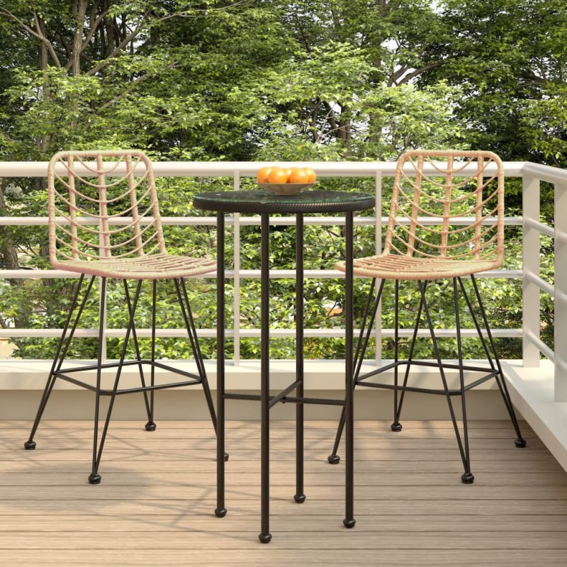 vidaXL Barhocker 2 Stk. 45x56x103,5 cm PE-Rattan und Stahl vidaXL Barhocker 2 Stk. 45x56x103,5 cm PE-Rattan und Stahl