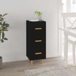 vidaXL Sideboard Schwarz 34,5x34x90 cm Holzwerkstoff