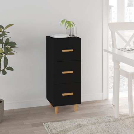 vidaXL Sideboard Schwarz 34,5x34x90 cm Holzwerkstoff
