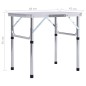 vidaXL Klappbarer Campingtisch Weiß Aluminium 60x45 cm vidaXL Klappbarer Campingtisch Weiß Aluminium 60x45 cm