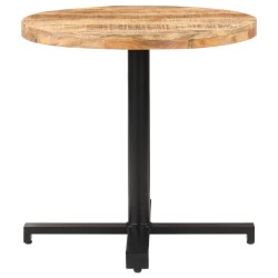 vidaXL Bistrotisch Rund Ø80x75 cm Raues Mangoholz