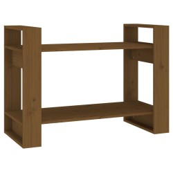 vidaXL Bücherregal/Raumteiler Honigbraun 80x35x56,5 cm Massivholz