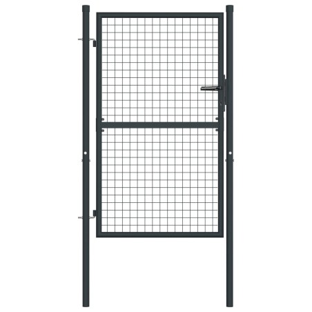 vidaXL Mesh-Gartentor Verzinkter Stahl 100 x 175 cm Grau