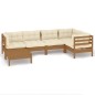 vidaXL 6-tlg. Garten-Lounge-Set mit Kissen Honigbraun Kiefernholz vidaXL 6-tlg. Garten-Lounge-Set mit Kissen Honigbraun Kiefernholz