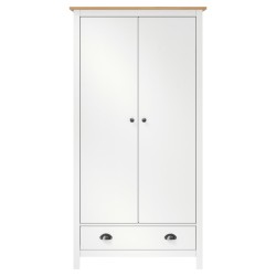 vidaXL Kleiderschrank mit 2 Türen Hill Weiß 89x50x170 cm Kiefernholz
