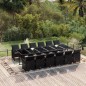 vidaXL 13-tlg. Garten-Essgruppe mit Kissen Poly Rattan Schwarz vidaXL 13-tlg. Garten-Essgruppe mit Kissen Poly Rattan Schwarz