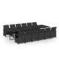 vidaXL 13-tlg. Garten-Essgruppe mit Kissen Poly Rattan Schwarz vidaXL 13-tlg. Garten-Essgruppe mit Kissen Poly Rattan Schwarz