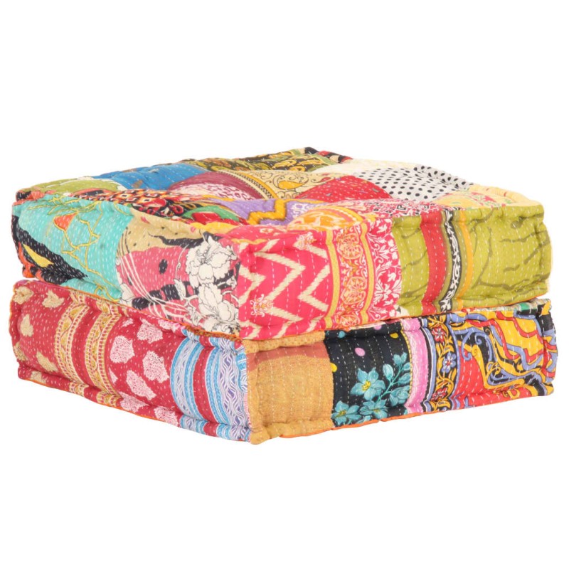 vidaXL Pouf 60x70x36 cm Patchwork Stoff vidaXL Pouf 60x70x36 cm Patchwork Stoff
