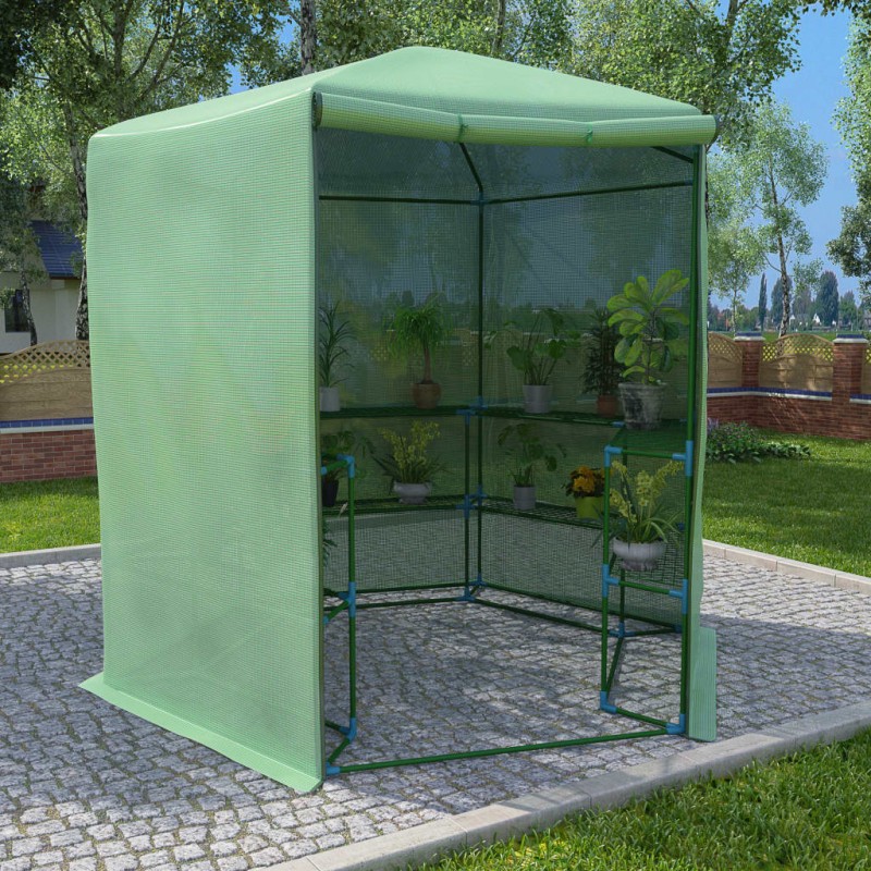 vidaXL Gewächshaus mit Ablagen Stahl 227x223 cm vidaXL Gewächshaus mit Ablagen Stahl 227x223 cm