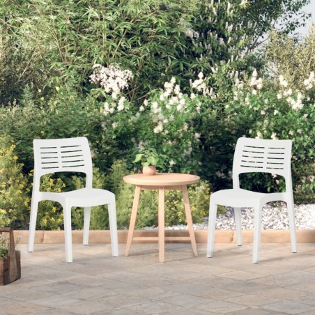 vidaXL Gartenstühle 2 Stk. Weiß Polypropylen