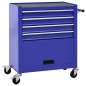 vidaXL Werkzeugwagen mit 4 Schubladen Stahl Blau vidaXL Werkzeugwagen mit 4 Schubladen Stahl Blau
