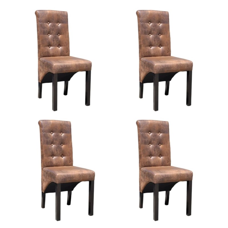 vidaXL Esszimmerstühle 4 Stk. Braun Kunstleder vidaXL Esszimmerstühle 4 Stk. Braun Kunstleder