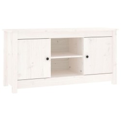 vidaXL TV-Schrank Weiß 103x36,5x52 cm Massivholz Kiefer