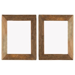 vidaXL Bilderrahmen 2 Stk. 34x40 cm Massives Altholz und Glas