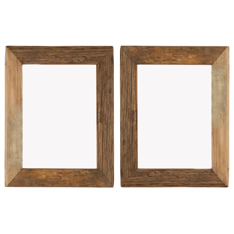 vidaXL Bilderrahmen 2 Stk. 34x40 cm Massives Altholz und Glas vidaXL Bilderrahmen 2 Stk. 34x40 cm Massives Altholz und Glas