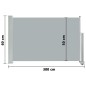 vidaXL Ausziehbare Seitenmarkise 60×300 cm Grau vidaXL Ausziehbare Seitenmarkise 60×300 cm Grau