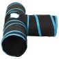 vidaXL Katzentunnel 3-Wege Schwarz und Blau 90 cm Polyester vidaXL Katzentunnel 3-Wege Schwarz und Blau 90 cm Polyester