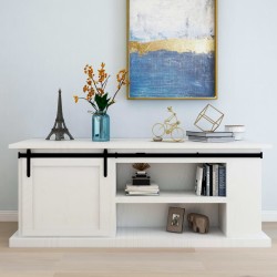 vidaXL Mini Schiebetürbeschlag Set für Schranktüren Carbonstahl 183 cm