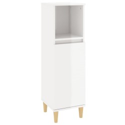 vidaXL Badschrank Hochglanz-Weiß 30x30x100 cm Holzwerkstoff