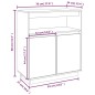 vidaXL Sideboard Grau 70x34x80 cm Massivholz Kiefer vidaXL Sideboard Grau 70x34x80 cm Massivholz Kiefer