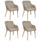 vidaXL Esszimmerstühle 4 Stk. Beige Stoff und Massivholz Eiche vidaXL Esszimmerstühle 4 Stk. Beige Stoff und Massivholz Eiche