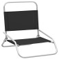 vidaXL Klappbare Strandstühle 2 Stk. Schwarz Stoff vidaXL Klappbare Strandstühle 2 Stk. Schwarz Stoff