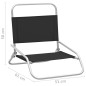 vidaXL Klappbare Strandstühle 2 Stk. Schwarz Stoff vidaXL Klappbare Strandstühle 2 Stk. Schwarz Stoff