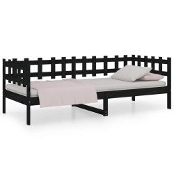 vidaXL Tagesbett Schwarz 80x200 cm Massivholz Kiefer