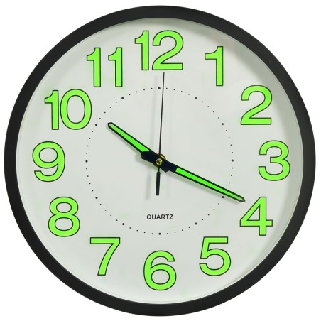 vidaXL Leuchtende Wanduhr Schwarz 30 cm 
