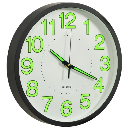 vidaXL Leuchtende Wanduhr Schwarz 30 cm 