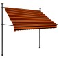vidaXL Einziehbare Markise Handbetrieben mit LED 200 cm Orange Braun vidaXL Einziehbare Markise Handbetrieben mit LED 200 cm Orange Braun
