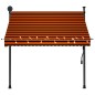 vidaXL Einziehbare Markise Handbetrieben mit LED 200 cm Orange Braun vidaXL Einziehbare Markise Handbetrieben mit LED 200 cm Orange Braun