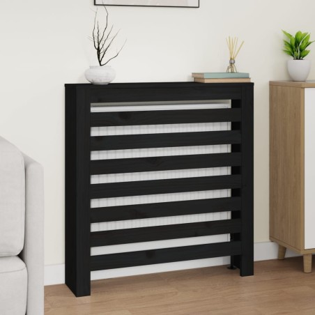 vidaXL Heizkörperverkleidung Schwarz 79,5x19x84 cm Massivholz Kiefer