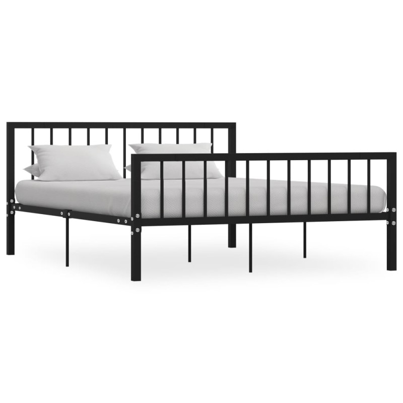 vidaXL Bettgestell Schwarz Metall 160×200 cm vidaXL Bettgestell Schwarz Metall 160×200 cm