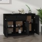 vidaXL Sideboard Schwarz 110x34x75 cm Massivholz Kiefer vidaXL Sideboard Schwarz 110x34x75 cm Massivholz Kiefer
