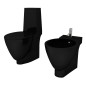 Keramik-WC & Bidet-Set Schwarz Keramik-WC & Bidet-Set Schwarz