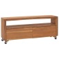 vidaXL TV-Schrank mit Rollen 110x30x40 cm Teak Massivholz vidaXL TV-Schrank mit Rollen 110x30x40 cm Teak Massivholz