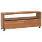 vidaXL TV-Schrank mit Rollen 110x30x40 cm Teak Massivholz vidaXL TV-Schrank mit Rollen 110x30x40 cm Teak Massivholz